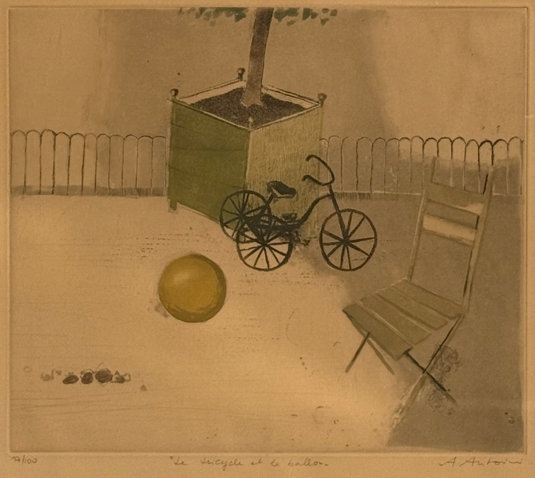 Annapia Antonini - "Le tricycle et le ballon"  Картина  Arteostudios